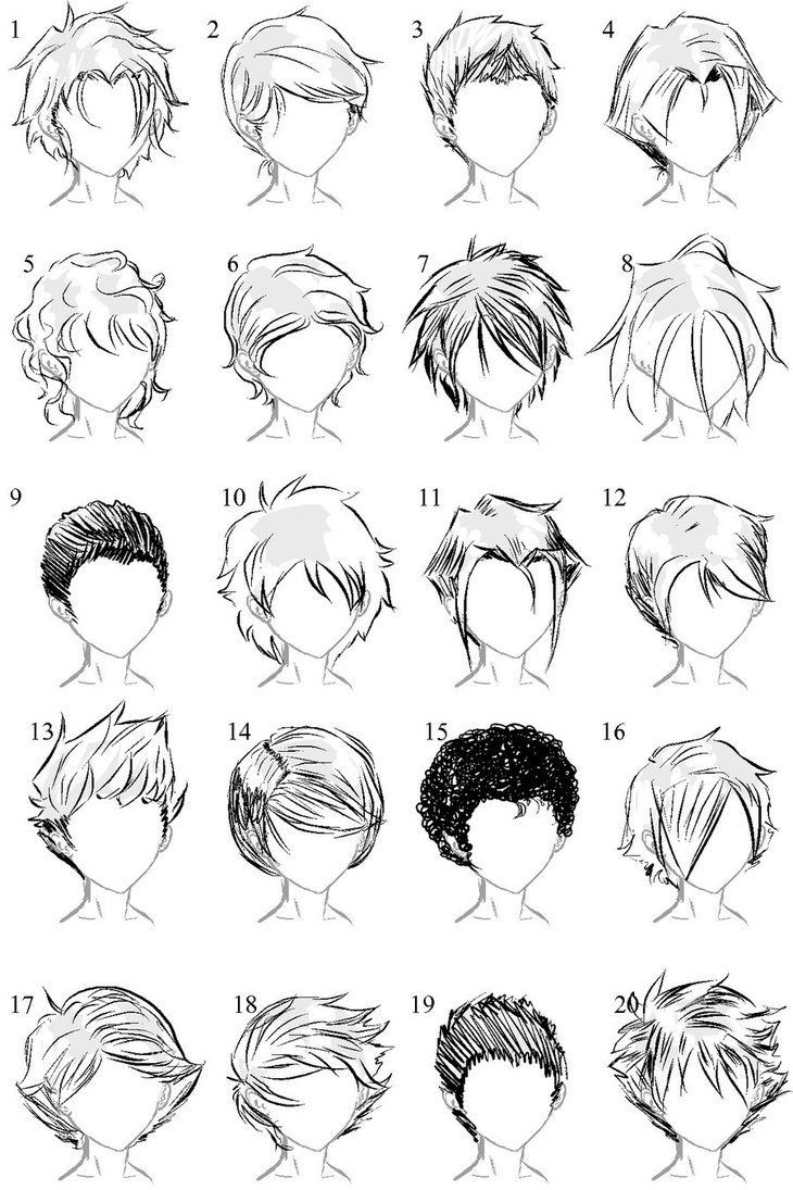 Boy Anime Hairstyle
 Anime male hair Reference for Manga Pinterest