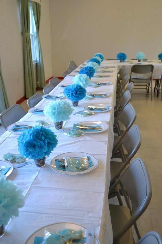 Boy Baby Shower Table Decoration Ideas
 My baby shower Love the blue table decor for a large
