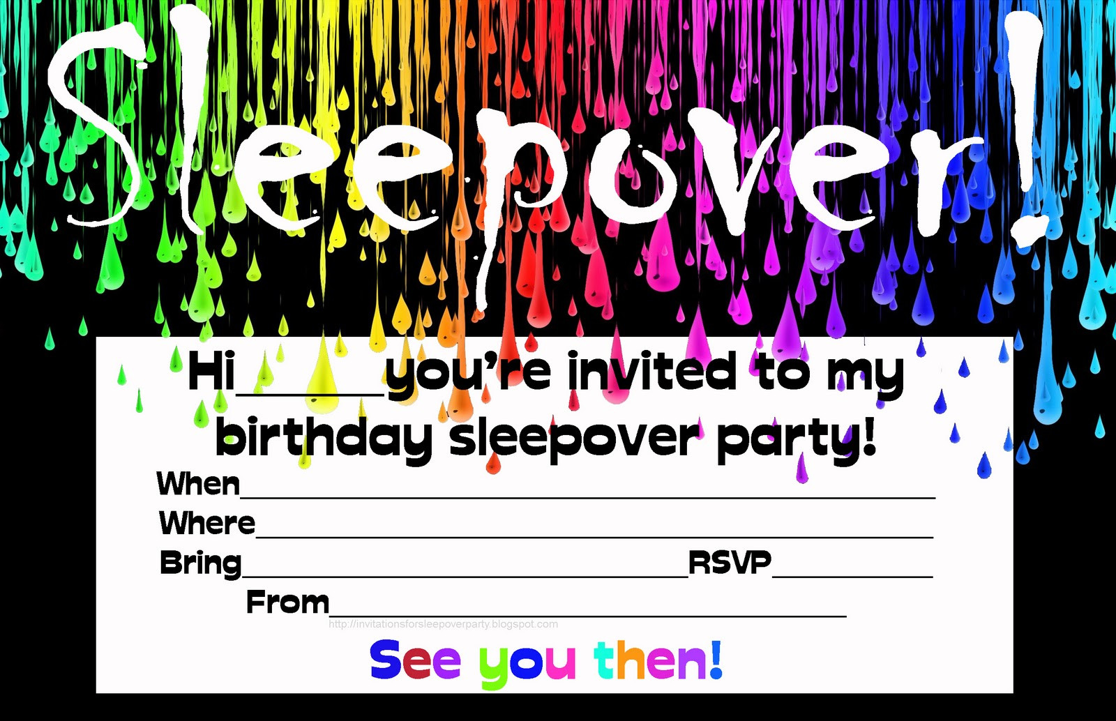 Boy Birthday Party Invitations
 INVITATIONS FOR SLEEPOVER PARTY
