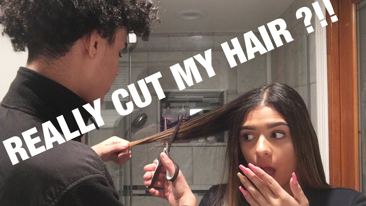 Boyfriend Cut Girlfriend Hair
 BOYFRIEND CUTS GIRLFRIENDS HAIR PRANK REALLY CUTS IT
