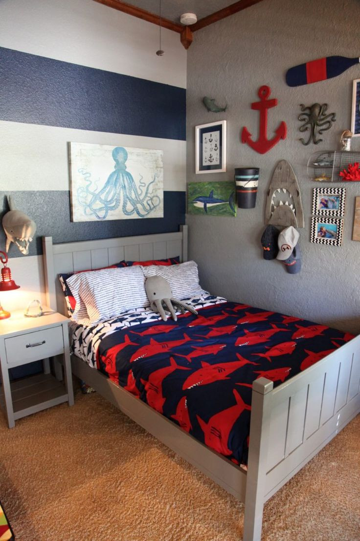 Boys Bedroom Themes
 Shark Themed Boy s Room in 2019 Big Boy Rooms