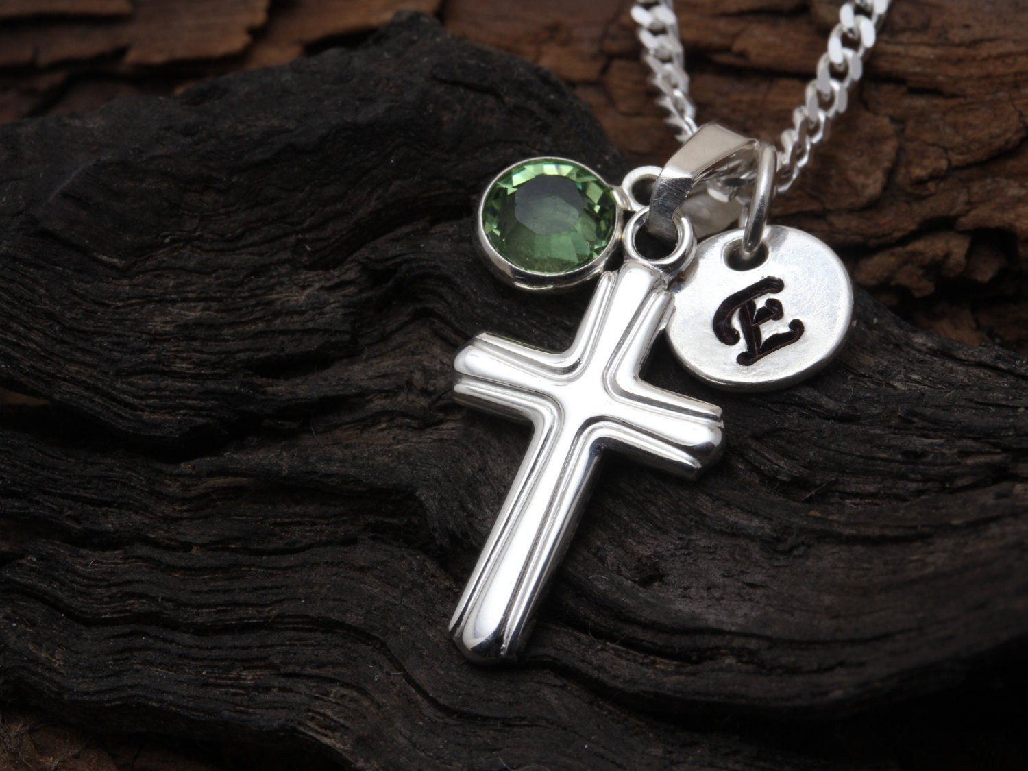 Boys Cross Necklace
 Boys Girls Sterling Silver Small Cross Necklace initial and