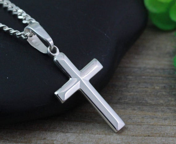 Boys Cross Necklace
 Sterling silver Cross Necklace Small Cross men boys cross