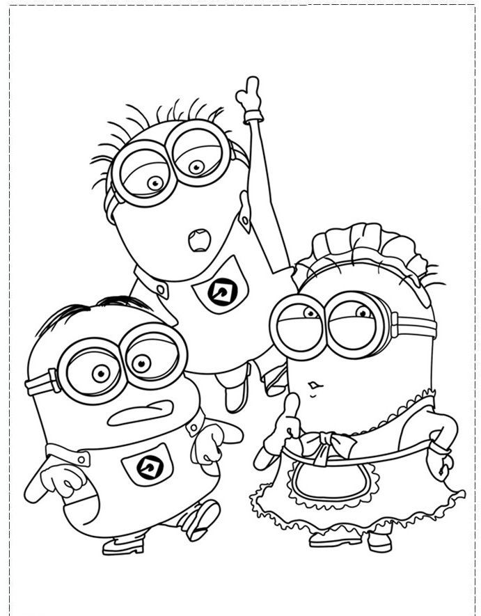 Boys Disney Coloring Pages
 The Minion Character Girl And Boy Coloring Pages