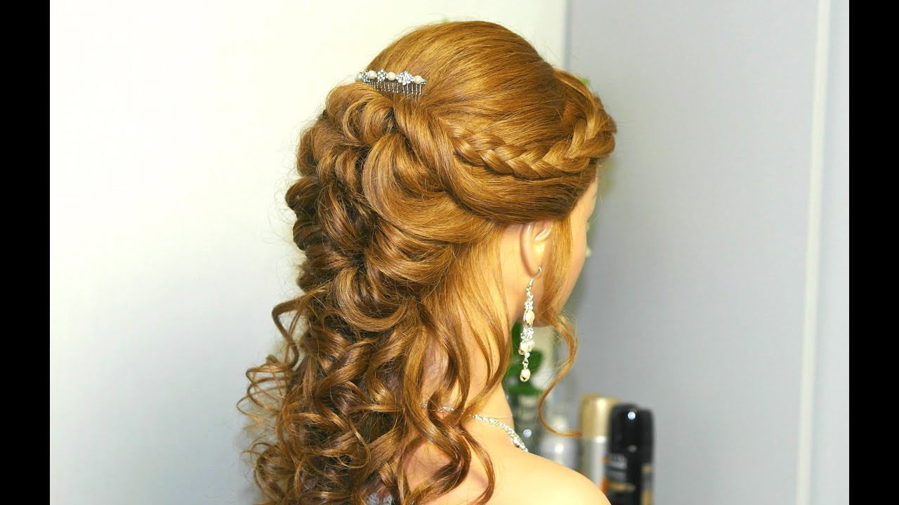 Braid Hairstyles For Prom
 Curly prom hairstyle for long hair with french braids