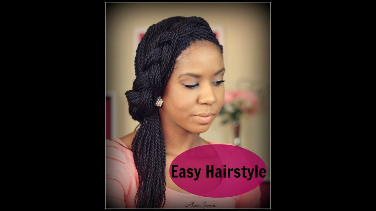 Braid Twists Hairstyle
 Easy Hairstyle Spring Half Updo With Braid Senegalese