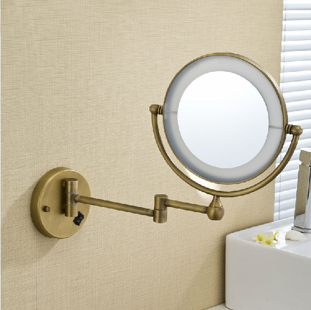 Brass Bathroom Mirror
 Antique 8" Brass Antique 1X 3X Magnifying Bathroom Mirror