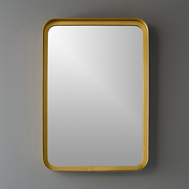 Brass Bathroom Mirror
 16"x24 5" croft brass wall mirror