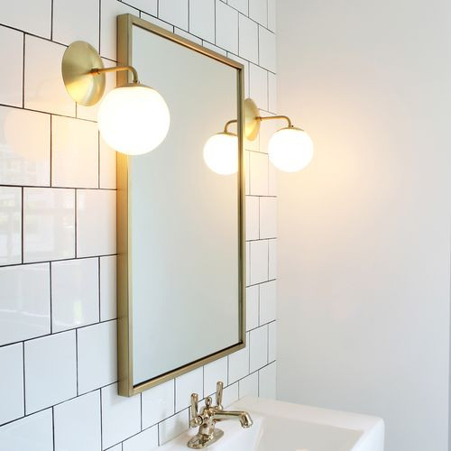 Brass Bathroom Mirror
 Alto Sconce 6"