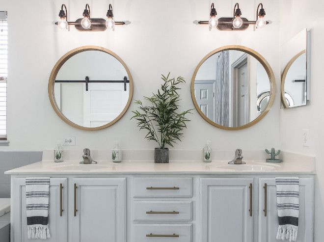 Brass Bathroom Mirror
 Bathroom Mirror Ideas Round brass mirror in bathroom