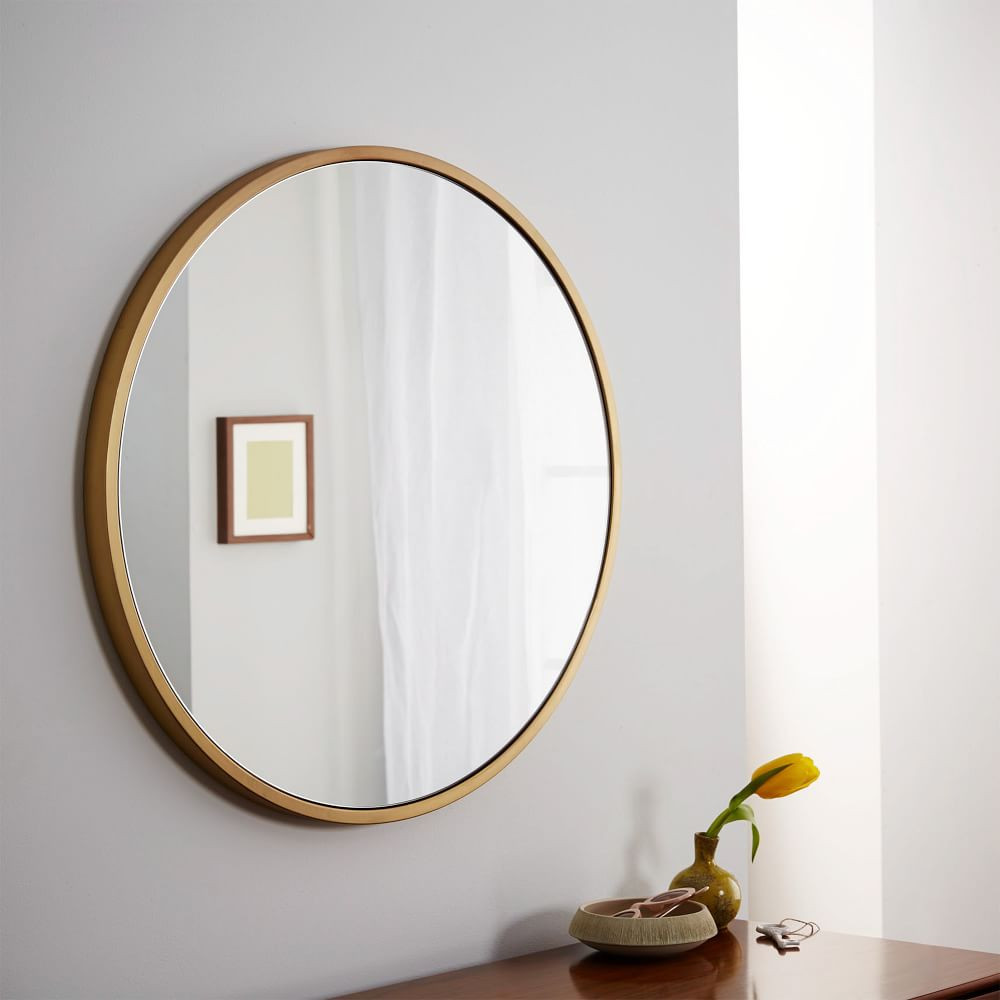 Brass Bathroom Mirror
 Metal Framed Round Wall Mirror Antique Brass