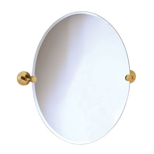 Brass Bathroom Mirror
 Gatco 5219 Marina Polished Brass Tilting Oval Mirror