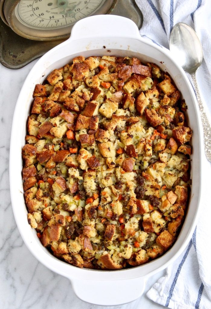 Bread Dressing For Thanksgiving
 Old Fashioned Bread Stuffing with Sausage Recipe