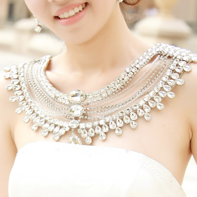 Bridal Body Jewelry
 Wedding vintage jewelry women long crystal necklace chain