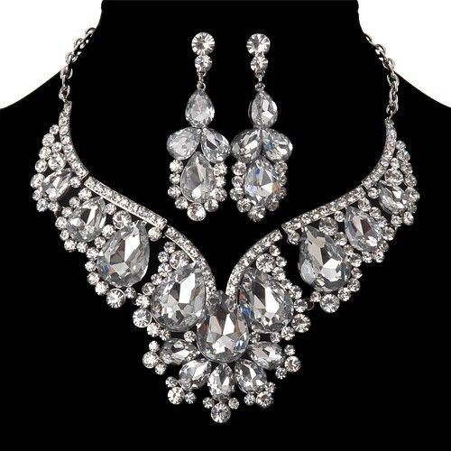Bridal Party Jewelry Sets
 Womens Designer Wedding Party Crystal Rhinestone Earrings