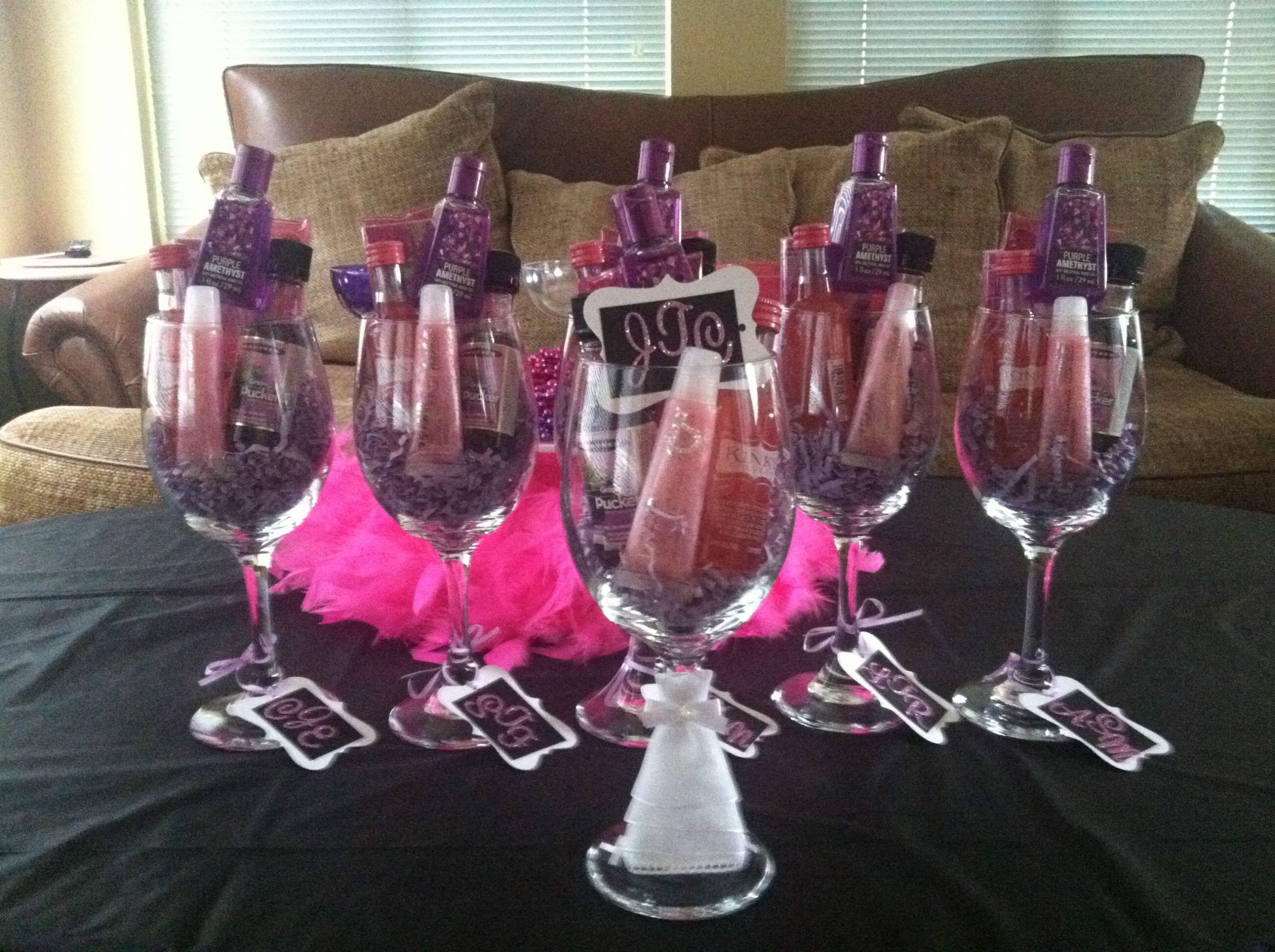Bridal Shower Bachelorette Party Ideas
 Bachelorette favors Lipgloss wine glass