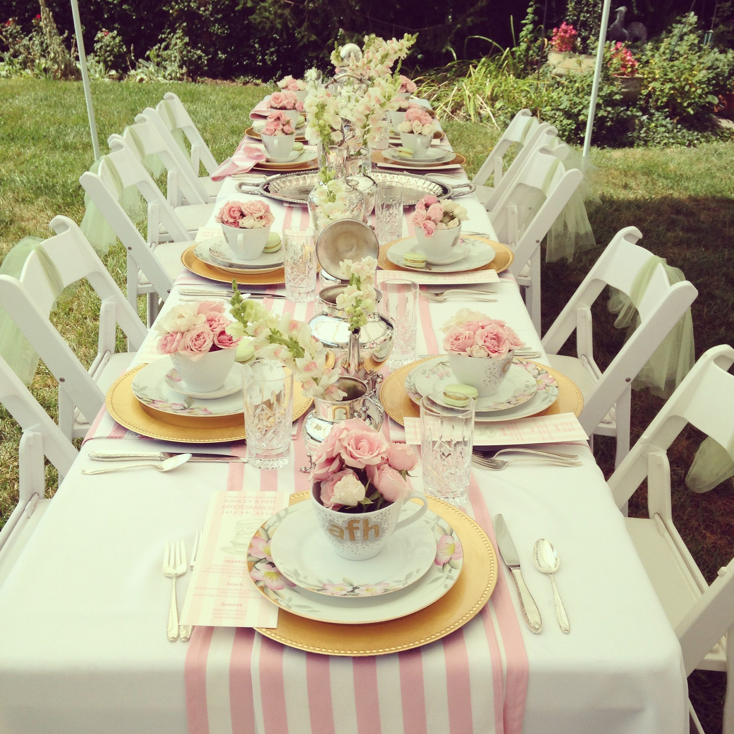 Bridal Shower Tea Party Decorating Ideas
 bridesmaids luncheon Tabletops that rock