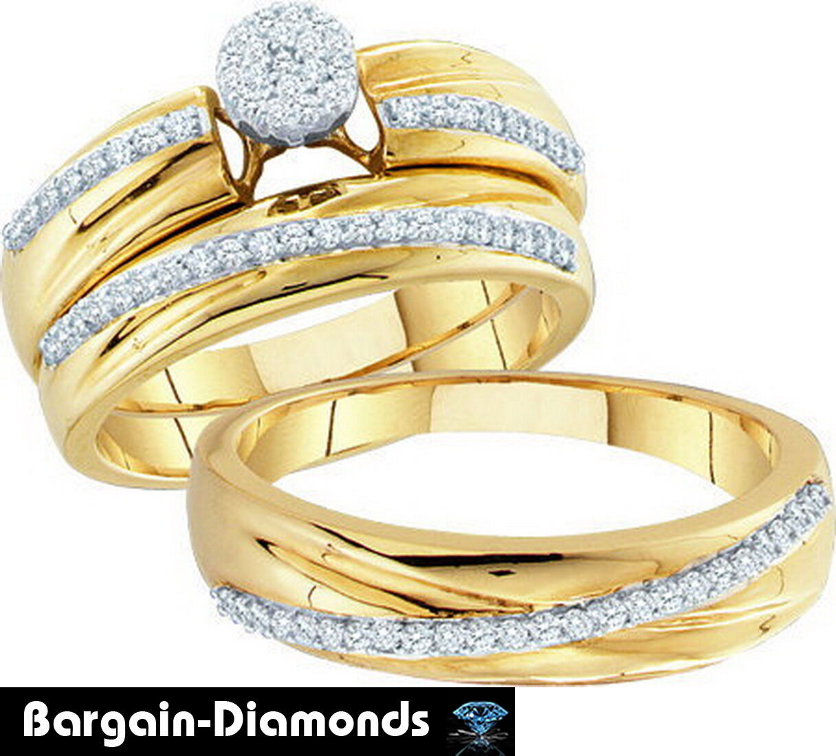 Bride And Groom Wedding Ring Sets
 diamond 40 carat 3 ring bridal engagement wedding band
