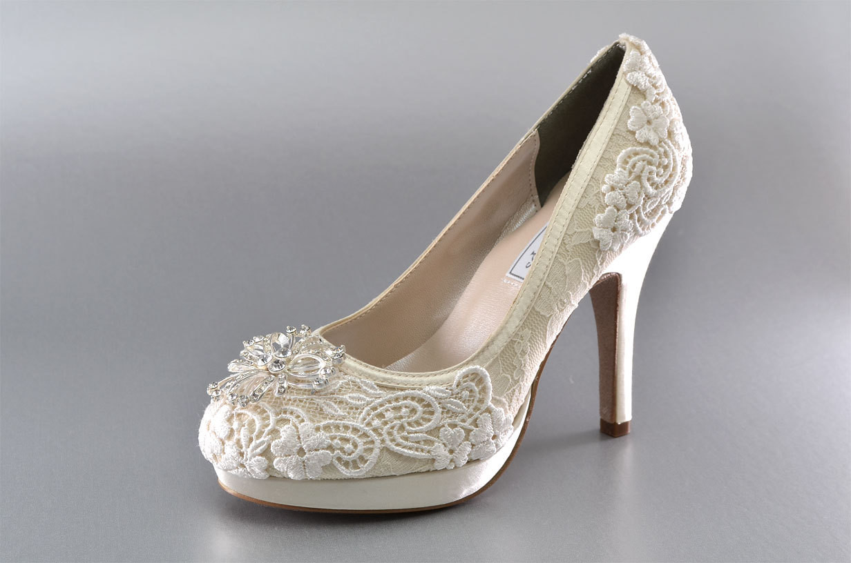Bride Shoes Wedding
 Wedding Shoes Lace Covered Bridal Shoes Womens Wedding