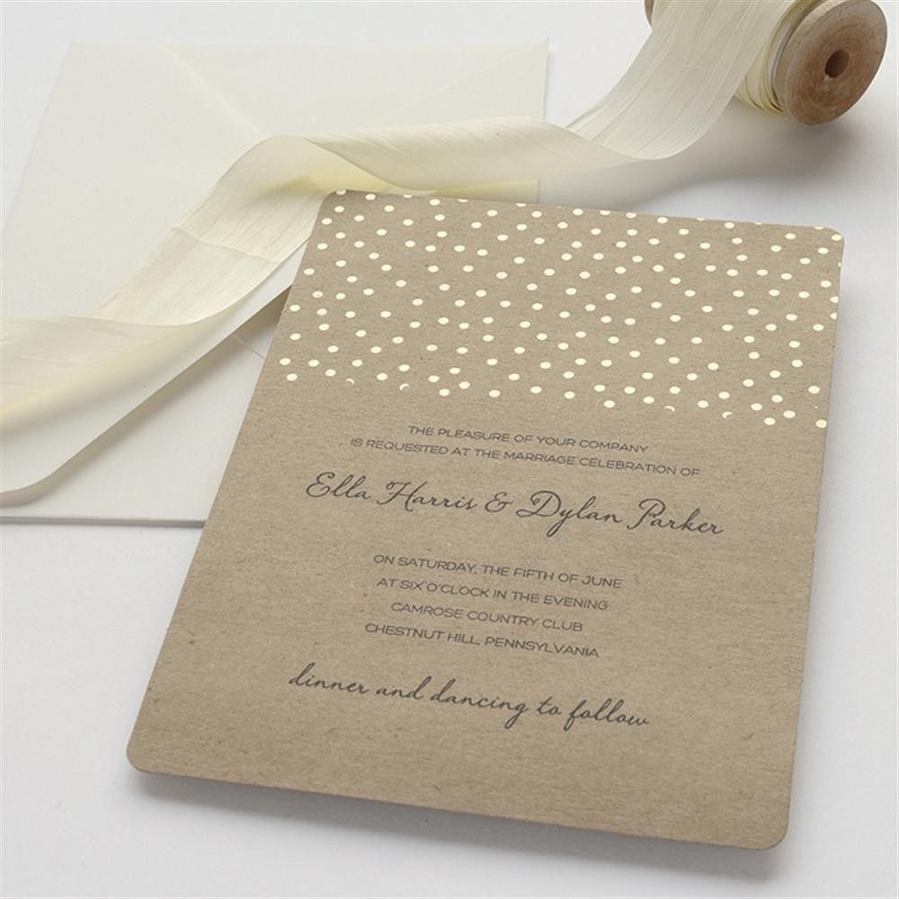 Brides Wedding Invitation Kits
 BRIDES Gold Foil Dot on Kraft Wedding Invitation Kit