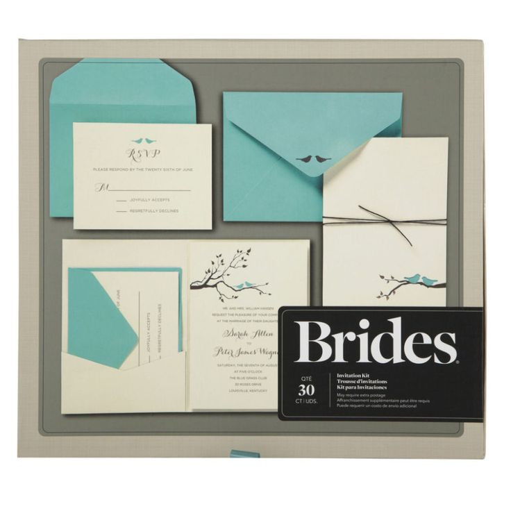 Brides Wedding Invitation Kits
 Brides Love Birds Pocket Invitation Kit