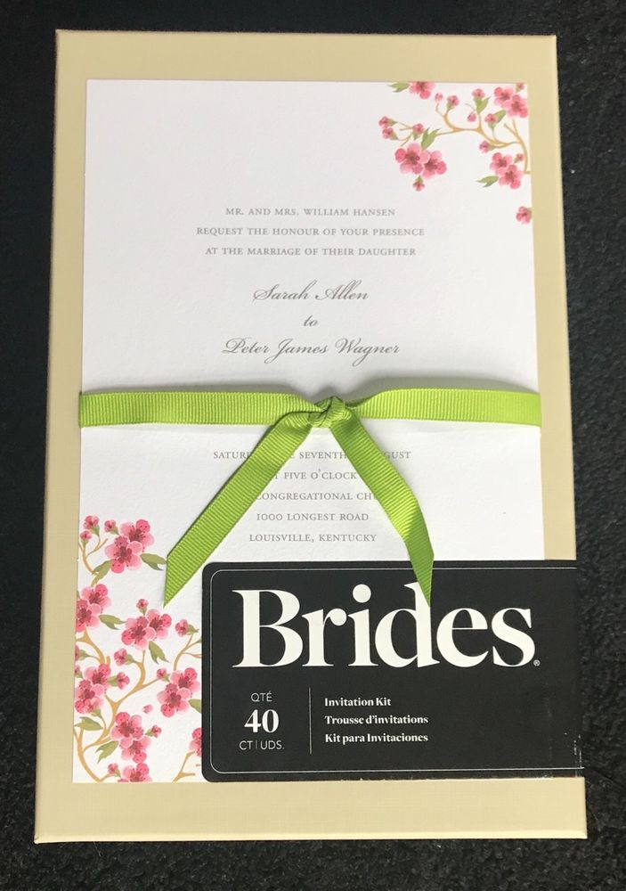 Brides Wedding Invitation Kits
 BRIDES 40 ct DIY Cherry Blossom Wedding Invitation Kit