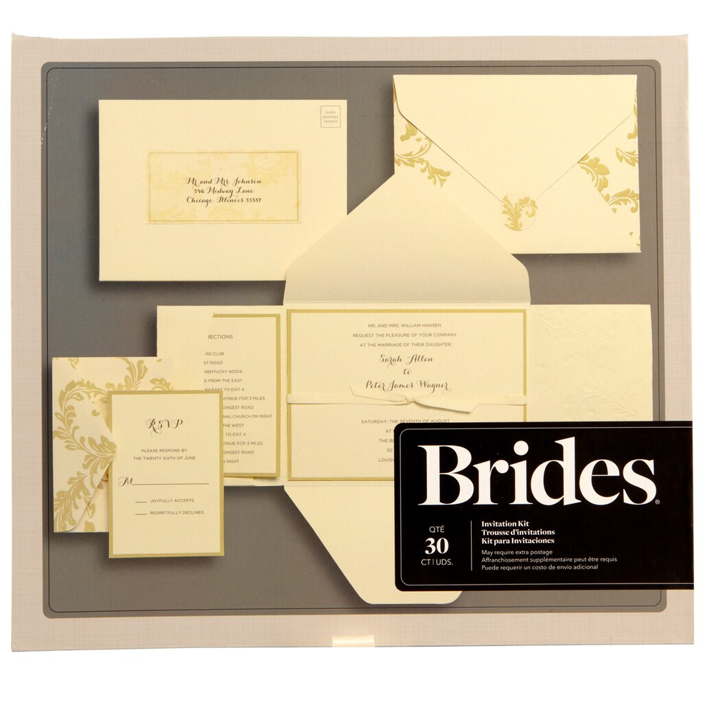 Brides Wedding Invitation Kits
 Brides Premium Invitation Kit Ivory