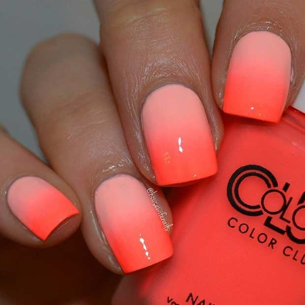 Bright Nail Colors For Summer
 4 Summer Neon Orange Ombre Nails