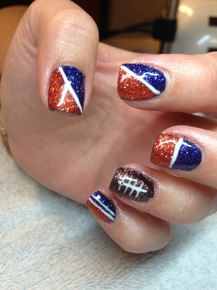 Bronco Nail Designs
 Denver Broncos nails Nail polish Pinterest