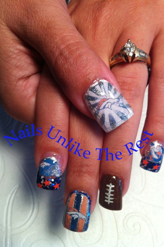Bronco Nail Designs
 1000 images about Denver Broncos Nails on Pinterest