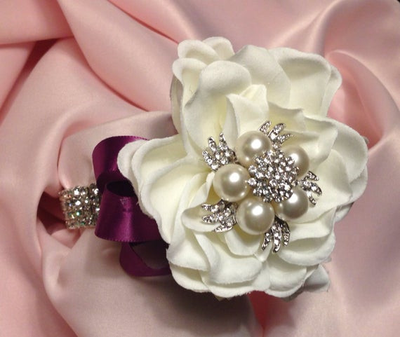 Brooches Boutonniere
 Items similar to Rhinestone Brooch Wrist Corsage on Etsy