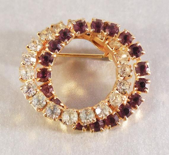Brooches Circle
 Items similar to Vintage double circle brooch gold tone