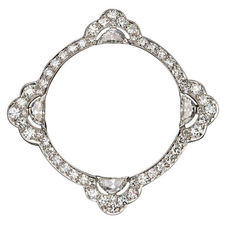 Brooches Circle
 Art Deco Diamond Platinum Circle Brooch at 1stdibs