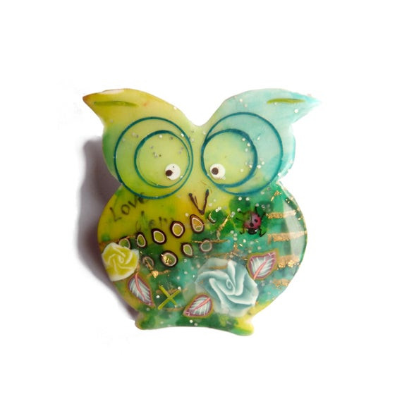 Brooches Clay
 OWL brooch one of a kind polymer clay broche by Chifonie