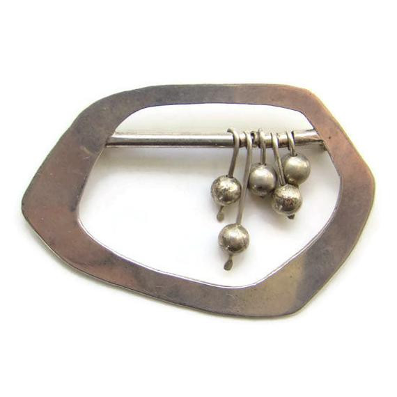 Brooches Contemporary
 Vintage Studio Artist Pin Brooch Modernist Abstract Sterling