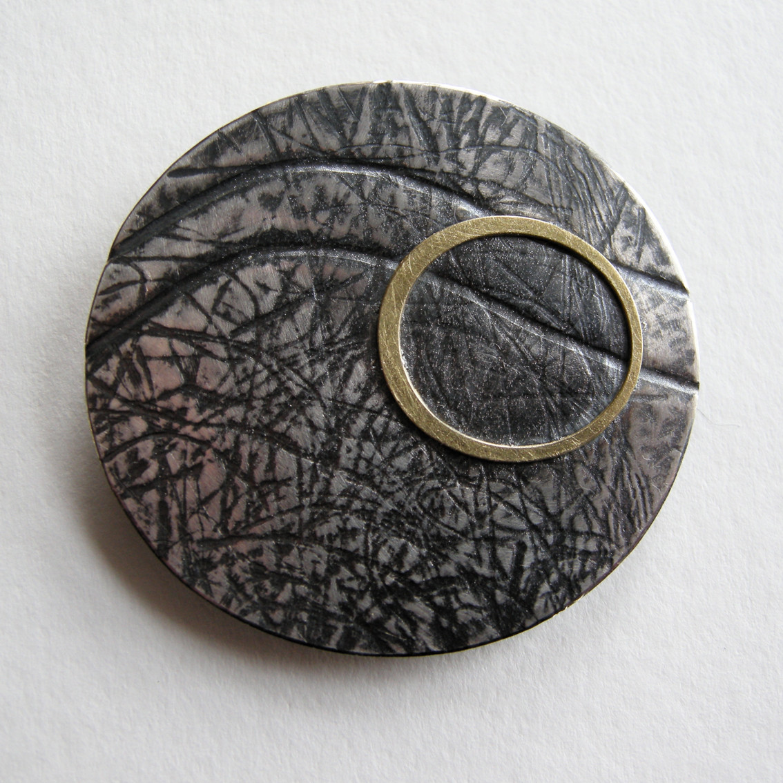 Brooches Contemporary
 Watery Deep Brooch Oxidised
