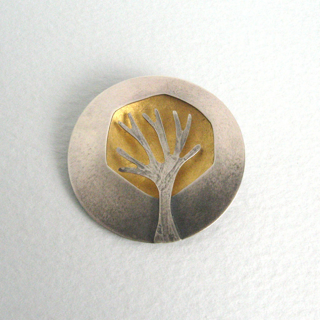 Brooches Contemporary
 Gold dome tree brooch