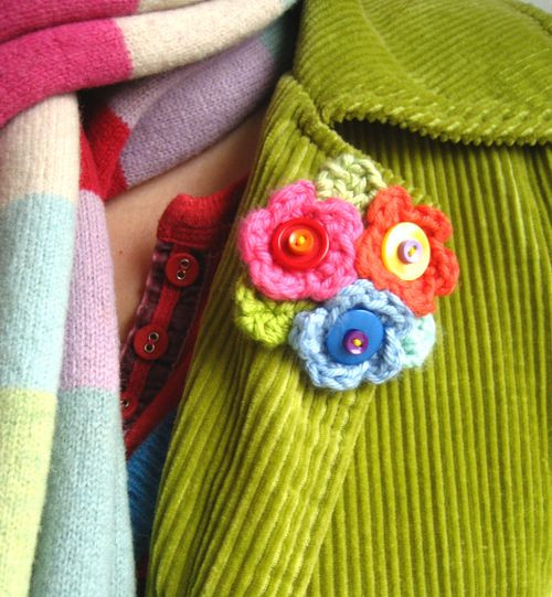 Brooches Crochet
 Attic24 Crochet Flower Brooch