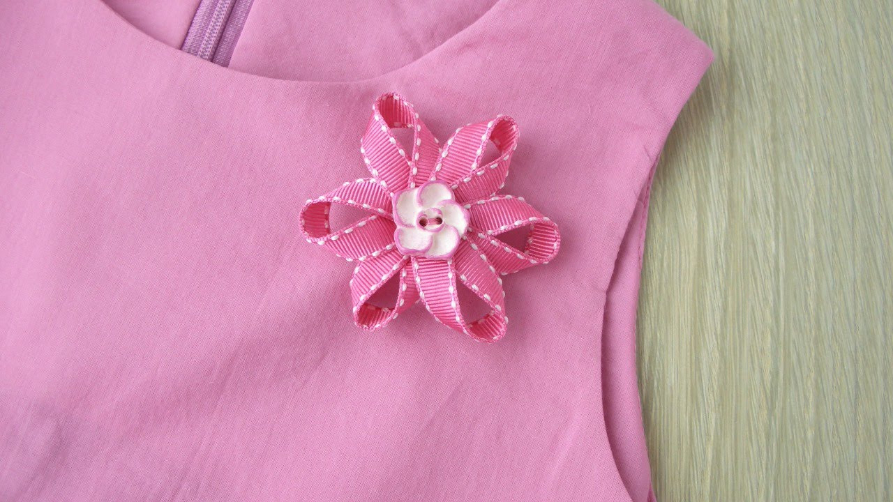 Brooches Diy
 How To Make a Pretty Ribbon Flower Brooch DIY Style