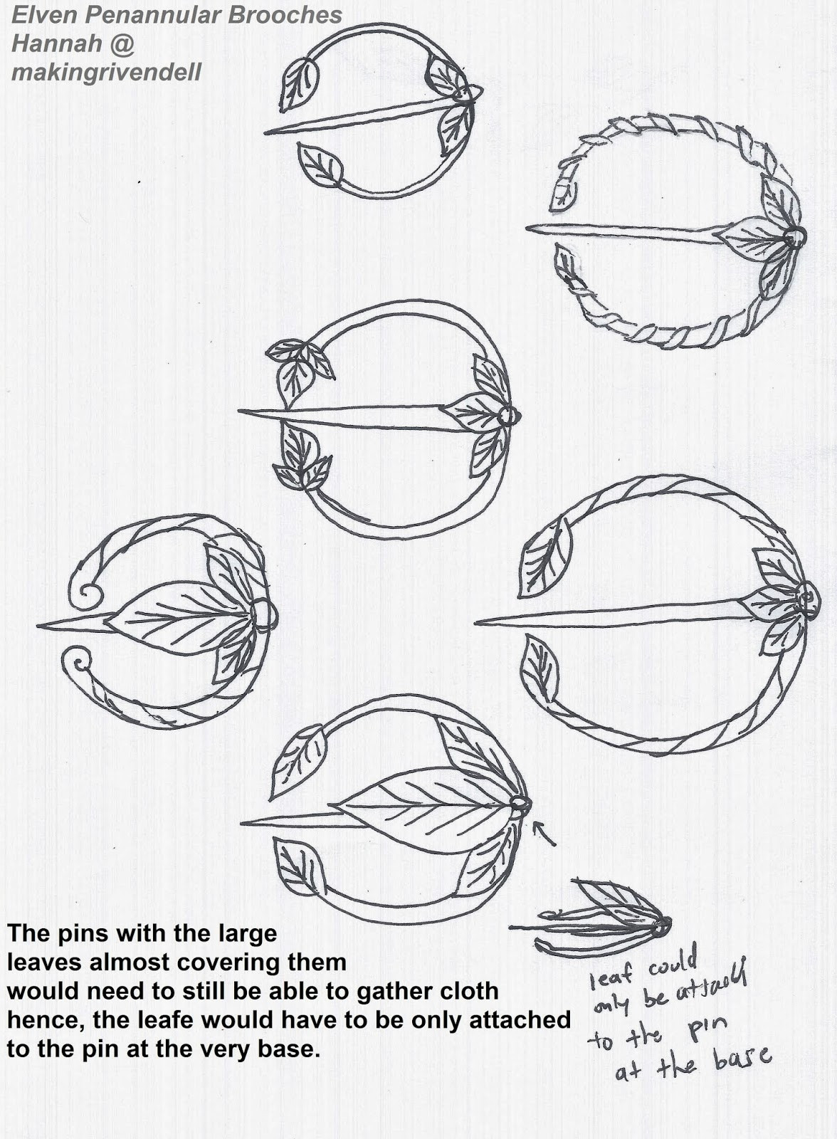 Brooches Drawing
 Making Rivendell in the Desert Elven Penannular Brooches