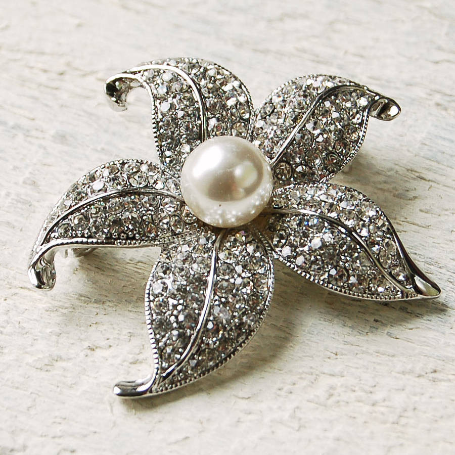 Brooches Flower
 vintage style pearl flower brooch by highland angel
