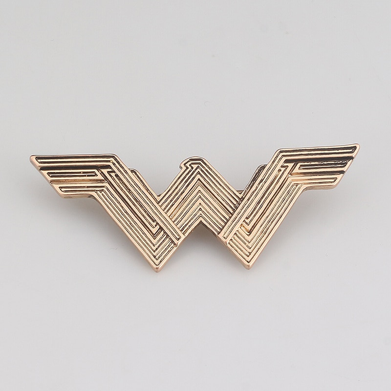 Brooches Logo
 Movie Wonder Woman Brooch Broches Antique Gold Wonder