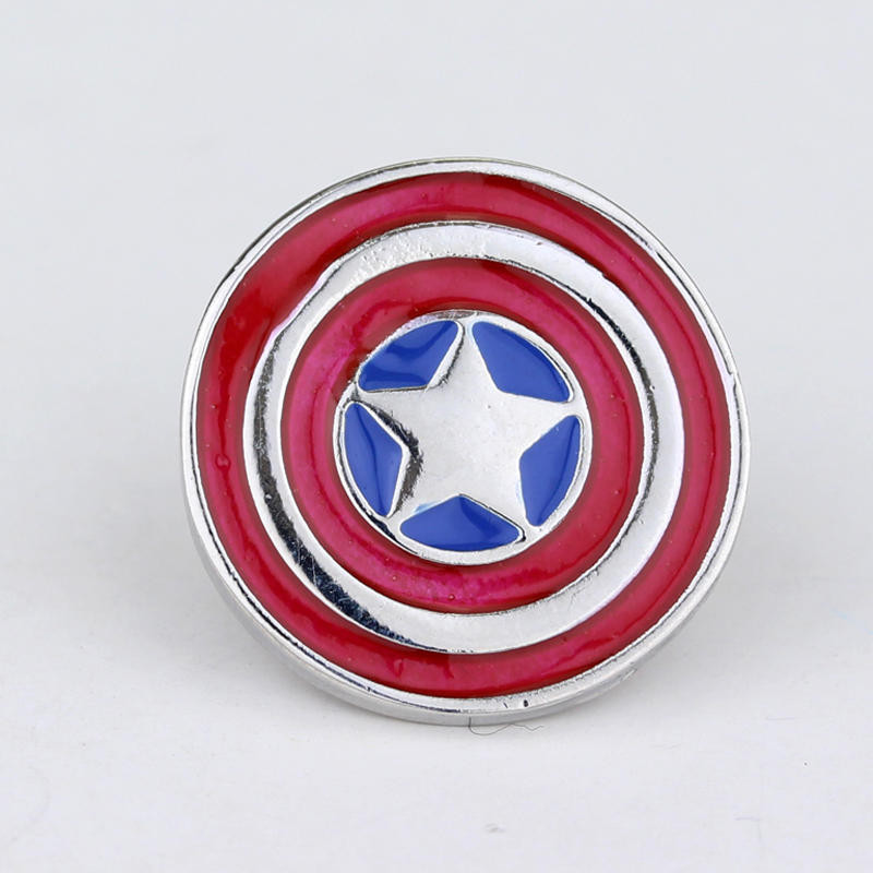 Brooches Logo
 Hot Movie Captain America Brooch Silver Enamel Pin