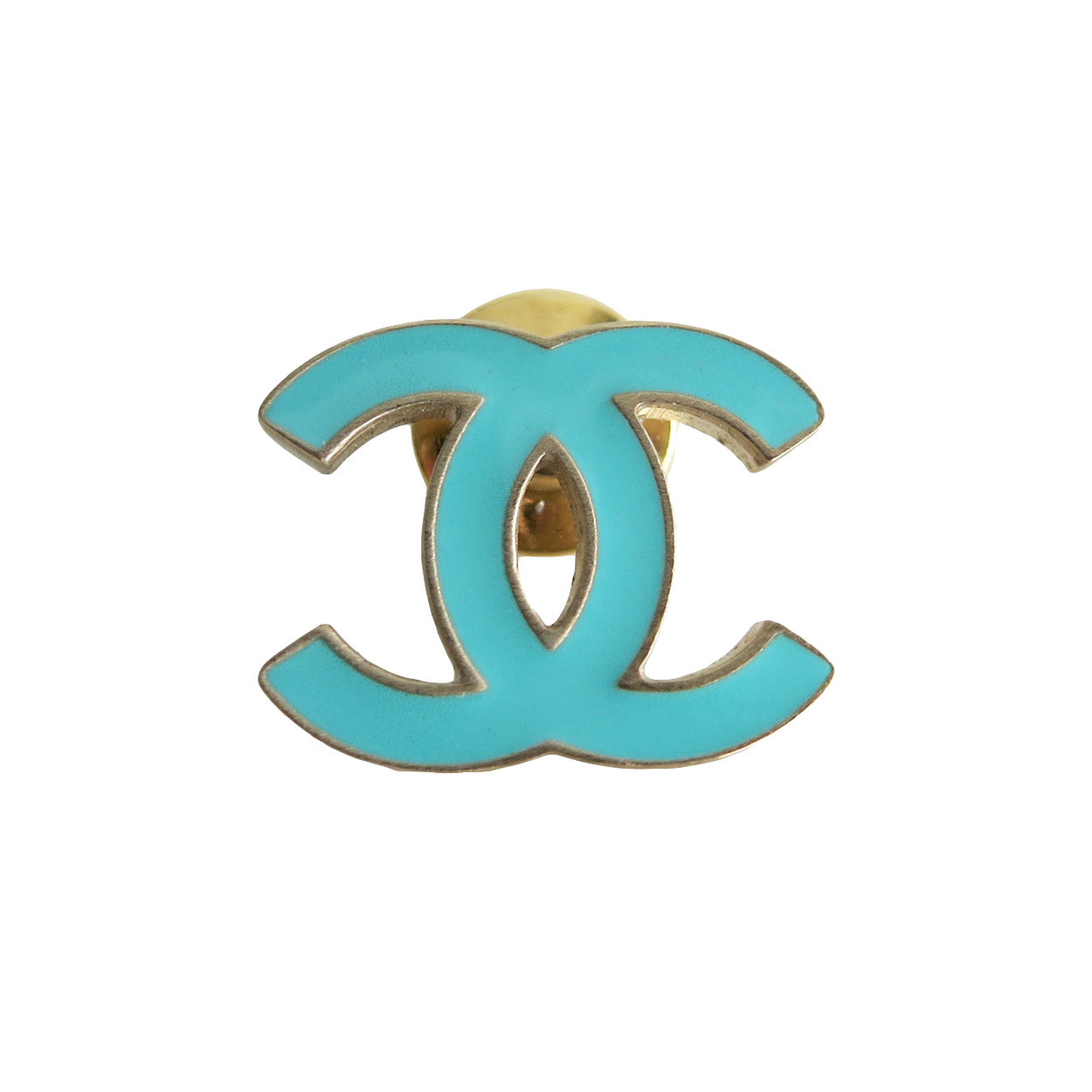 Brooches Logo
 CHANEL Logo CC turquoise brooch