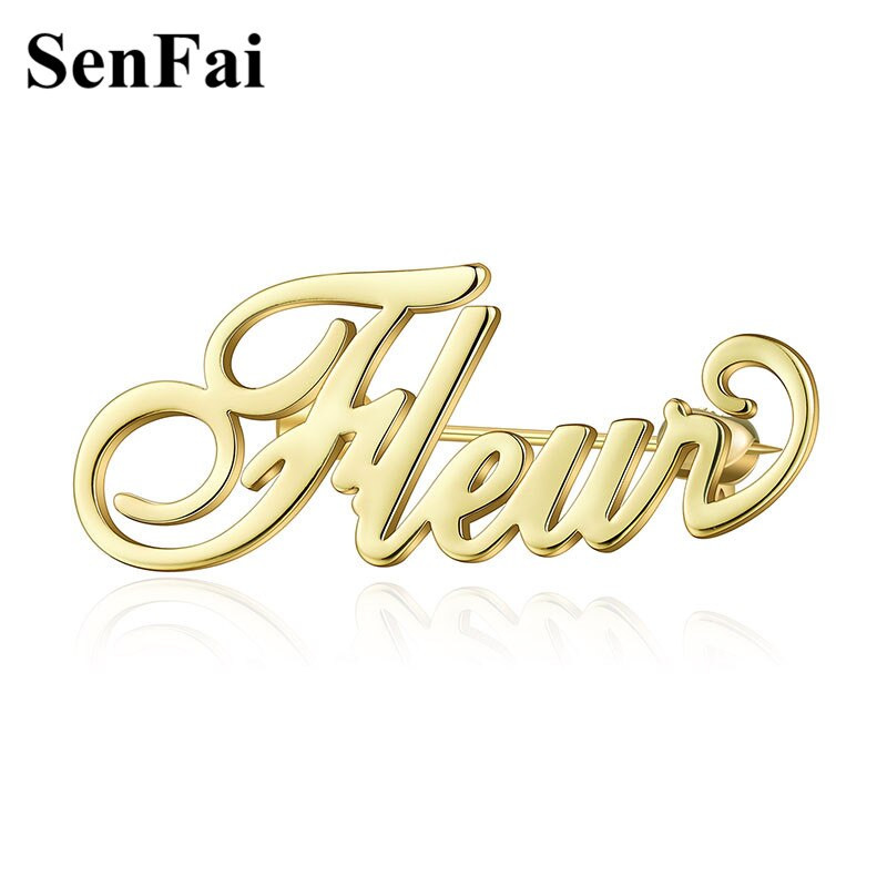 Brooches Name
 Senfai Custom Brooches Pins Name Brooch Initial Lettet For