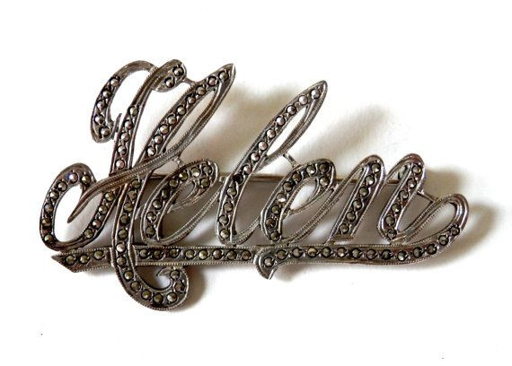 Brooches Name
 Reserved for Beth Sterling Silver and Marcasite Name