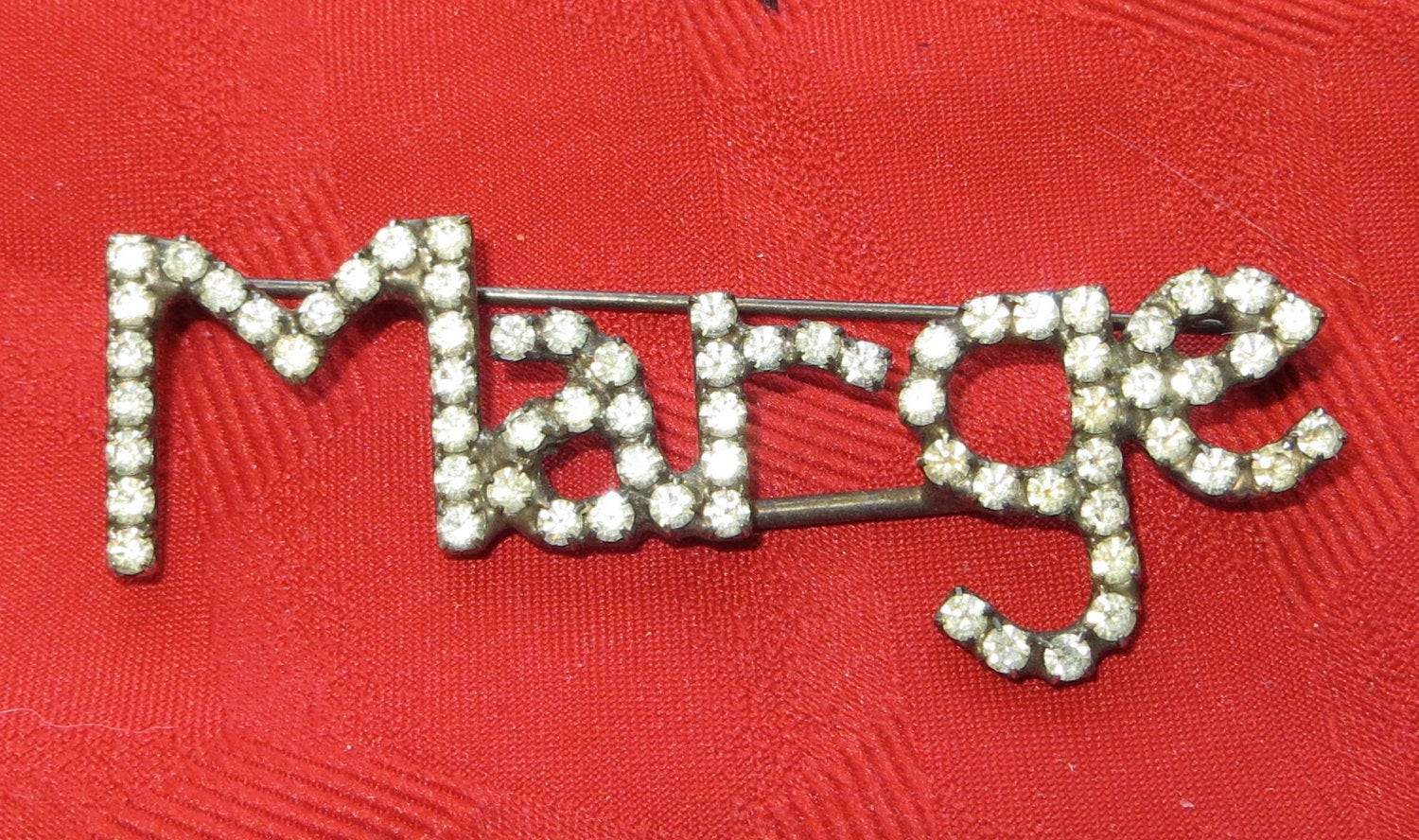 Brooches Name
 Vintage 1950 s Rhinestone Name Pin Brooch by InteriorVintage