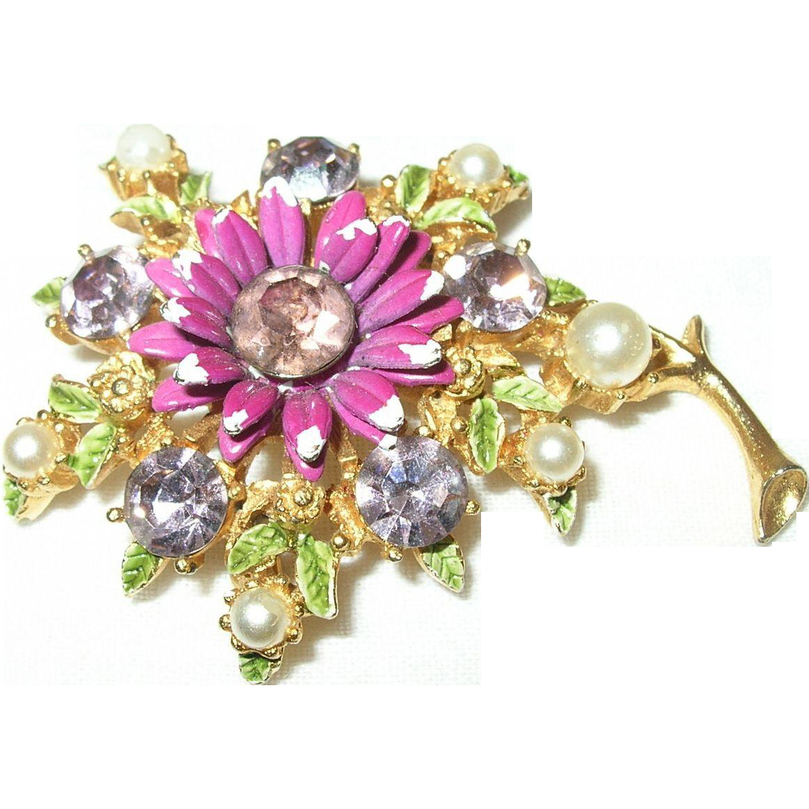 Brooches Photography
 Vintage Weiss Flower Brooch Enameled from robbiaantique on