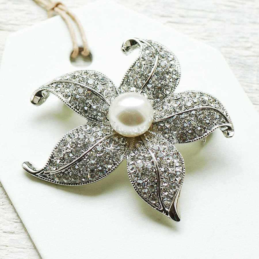 Brooches Pin
 vintage style pearl flower brooch by highland angel