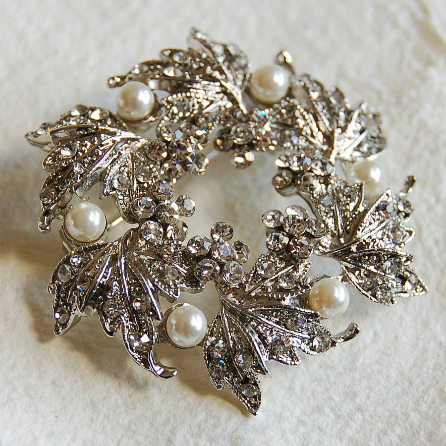 Brooches Silver
 silver wreath brooch by highland angel